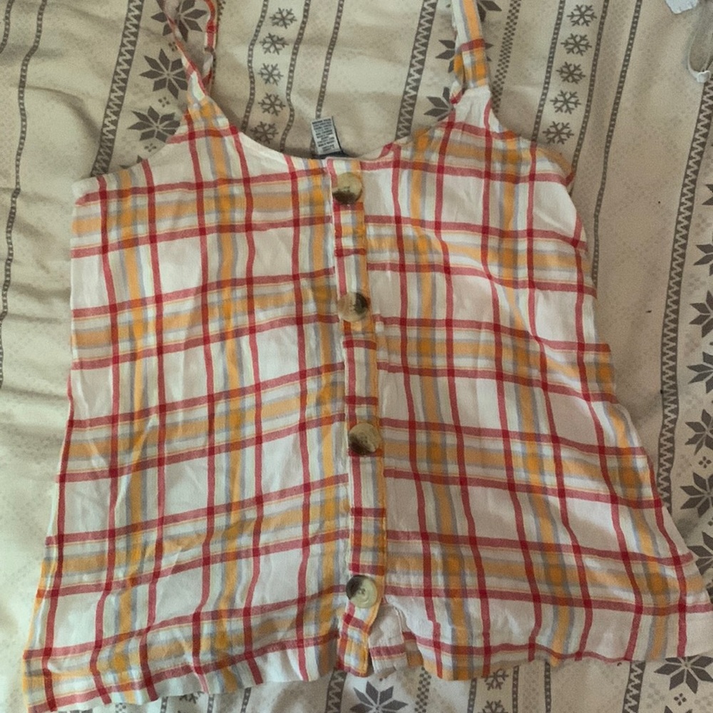 This is a plaid tank top from Arizona jean company it is a size small.